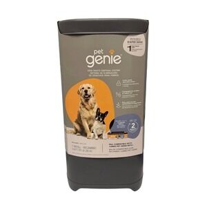 Pet Genie Dog Waste Disposal System Pet Gray NEW Odor Locking Pail with Refill